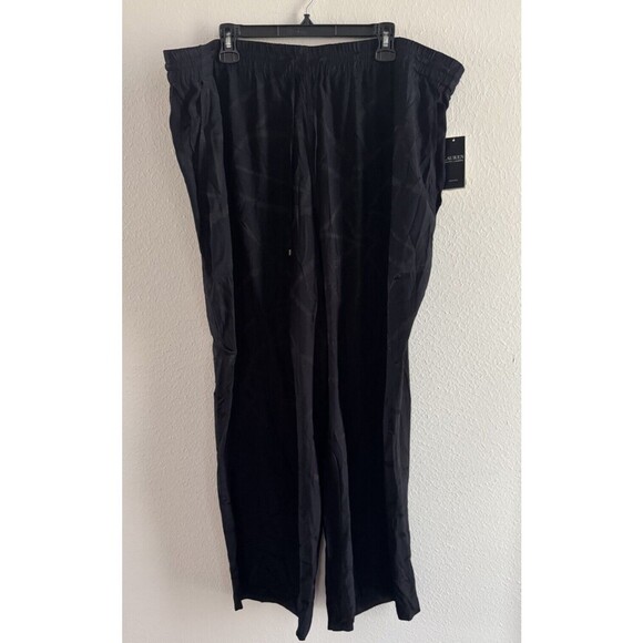 Lauren Ralph Lauren Womens Drawstring Plus Size Wide-Leg Jacquard Pants black 3x - Picture 6 of 10